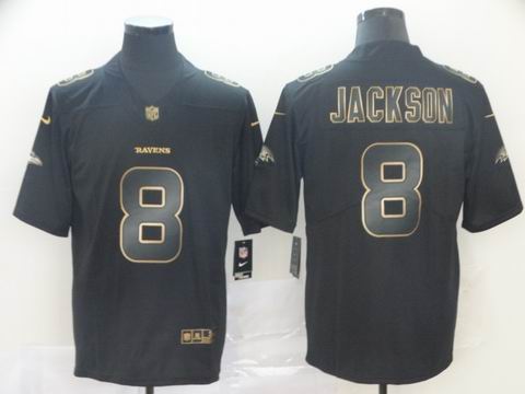 Baltimore Ravens #8 Lamar Jackson Black golden rush Jersey