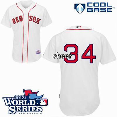 Boston Red Sox 34 white jersey 2013 World Series Patch