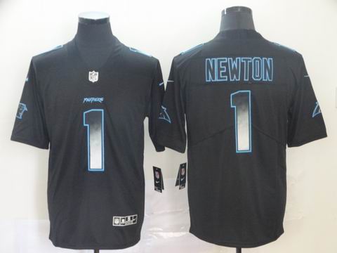 Carolina Panthers #1 Cam Newton black smoke fashion jersey