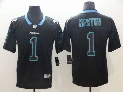 Carolina Panthers #1 Newton lights out black rush jersey