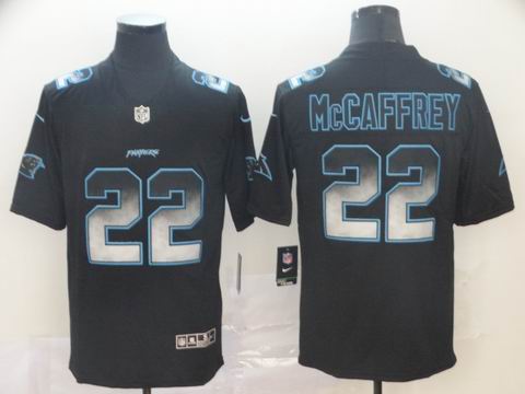 Carolina Panthers #22 McCAFFREY black smoke fashion jersey