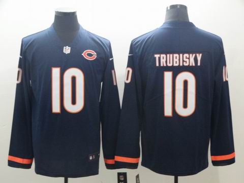 Chicago Bears #10 Trubisky blue long sleeve jersey