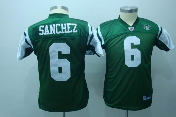 NFL New York Jets 6 Sanchez Green Youth jersey