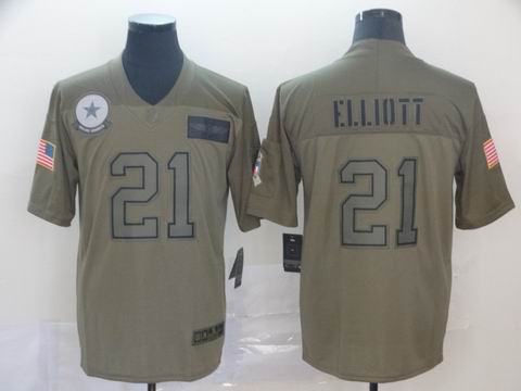 Dallas Cowboys #21 ELLIOTT salute to service army green jersey
