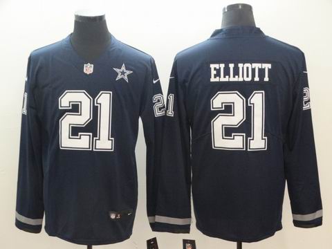 Dallas Cowboys #21 Elliott blue long sleeve jersey