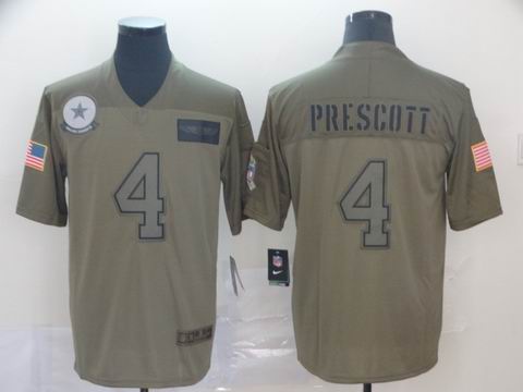 Dallas Cowboys #4 PRESCOTT salute to service army green jersey