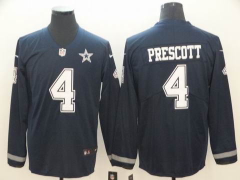 Dallas Cowboys #4 Prescott blue long sleeve jersey