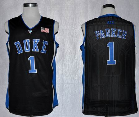Duke Blue Devils Jabari Parker #1 ACC Patch NCAA Basketball Performance Jersey - Black