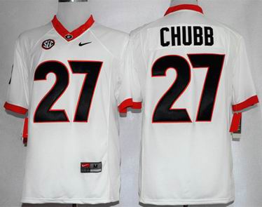 Georgia Bulldogs Nick Chubb 27 College Football Limited Jerseys - White