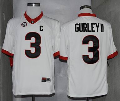 Georgia Bulldogs Todd Gurley II 3 College Football Limited Jerseys - White