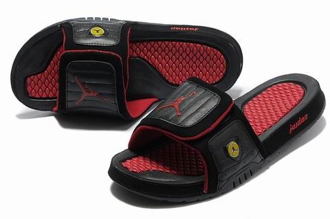Jordan 14 Slippers black red