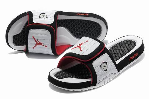 Jordan 14 Slippers white black red