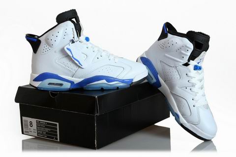 Jordan 6 shoes white blue