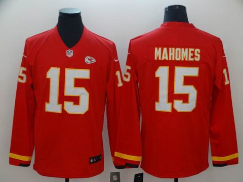 Kansas City Chiefs #15 MAHOMES red long sleeve jersey