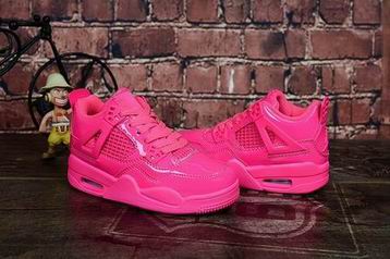 Kids air jordan 4 retro shoes all pink