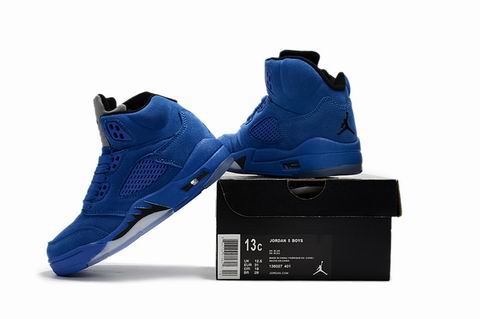 Kids air jordan 5 retro shoes blue