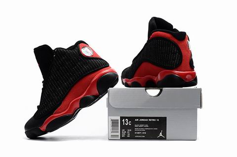 Kids air jordan retro 13 shoes black red