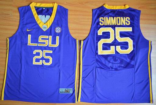LSU Tigers Ben Simmons 25 NCAA Basketball Elite Jersey - Purple