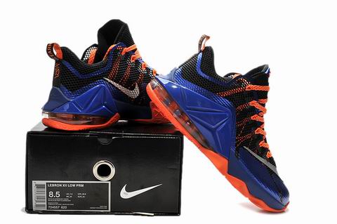 Lebron XII Low PRM shoes blue orange