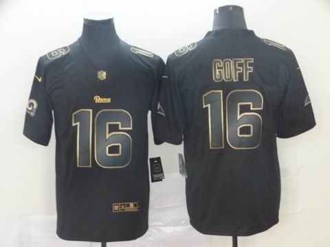 Los Angeles Rams #16 GOFF black golden rush jersey