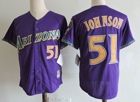 MLB Arizona Diamondbacks #51 Randy Johnson purple jersey
