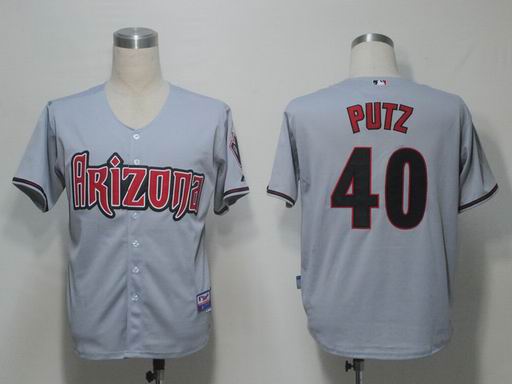MLB Arizona Diamondbacks 40 J.J. Putz Gray Cool Base Jersey