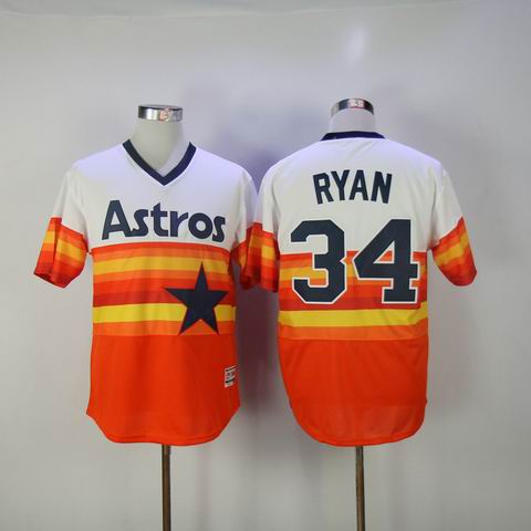 MLB Astros #34 Nolan Ryan orange flexbase jersey