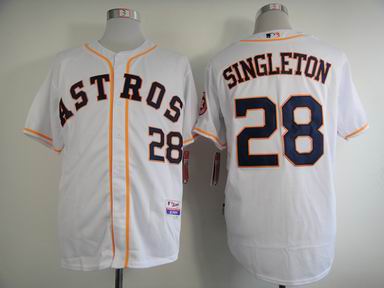 MLB Astros 28# Singleton white jersey