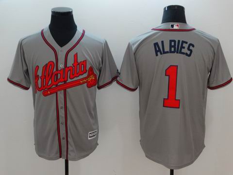 MLB Atlanta Braves #1 Albies grey game jersey