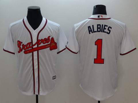 MLB Atlanta Braves #1 Albies white game jersey