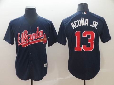 MLB Atlanta Braves #13 Acuna Jr. blue game jersey