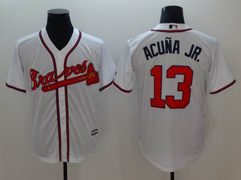 MLB Atlanta Braves #13 Acuna Jr. white game jersey