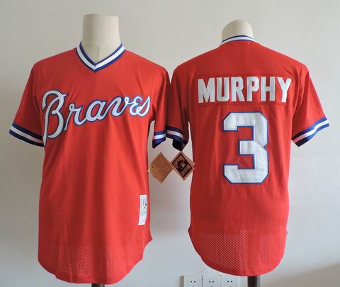 MLB Atlanta Braves #3 Murphy red m&n jersey