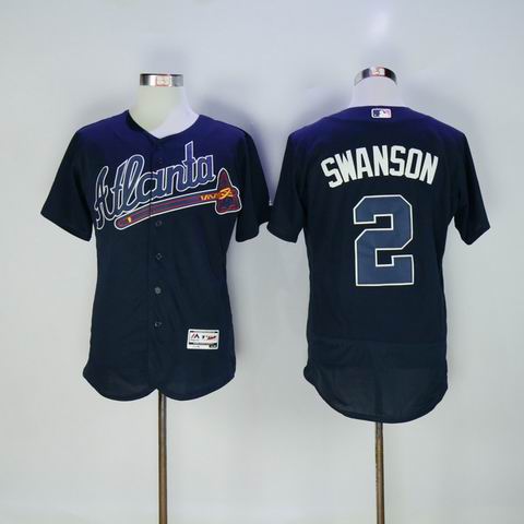 MLB Atlanta Braves 2 Swanson blue flexbase jersey