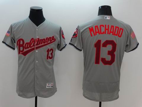 MLB Baltimore Orioles #13 Manny Machado grey flexbase jersey
