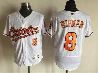 MLB Baltimore Orioles #8 Cal Ripken Jr white flex base jersey