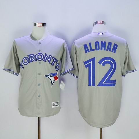 MLB Blue Jays #12 Roberto Alomar grey jersey