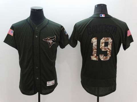 MLB Blue Jays #19 Bautista green Olive Salute To Service Jersey
