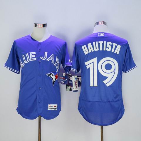 MLB Blue Jays #19 Jose Bautista blue jersey