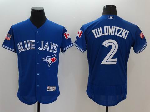 MLB Blue Jays #2 Troy Tulowitzki blue flexbase jersey
