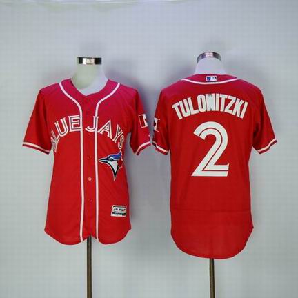 MLB Blue Jays #2 Troy Tulowitzki red flexbase jersey