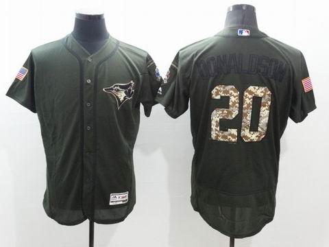 MLB Blue Jays #20 Josh Donaldson green Olive Salute To Service Jersey