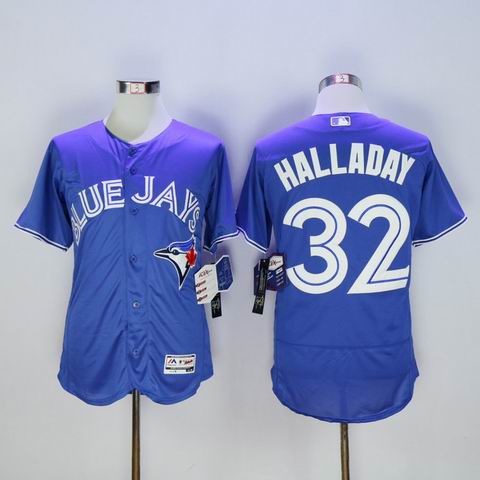 MLB Blue Jays #32 Halladay blue jersey