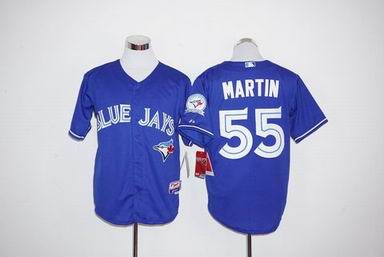MLB Blue Jays #55 Russell Martin blue jersey