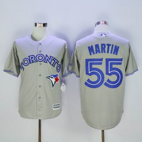 MLB Blue Jays #55 Russell Martin grey jersey