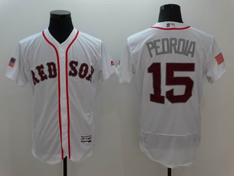 MLB Boston Red Sox #15 Dustin Pedroia white flexbase jersey