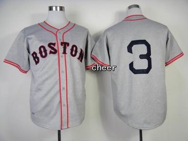 MLB Boston Red Sox #3 Grey Throwback Jersey