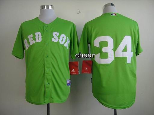 MLB Boston Red Sox #34 NO Name Green Jersey