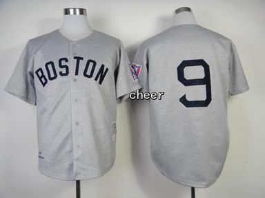 MLB Boston Red Sox #9 Grey Throwback Jersey