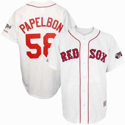 MLB Boston Red Sox 58 Jonathan Papelbon White Cool Base Jersey